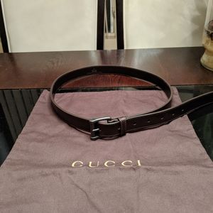 Gucci leather brown belt size 90